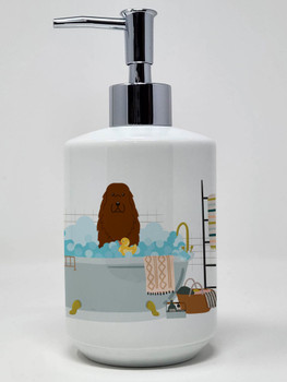 Caucasian Shepherd Dog in Bathtub Ceramic Hand Soap Dispenser product image at 