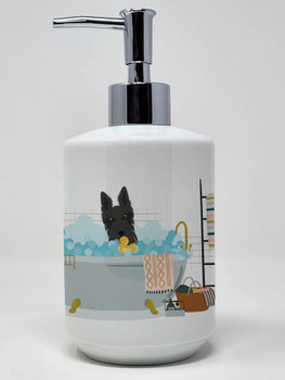 Black Scottish Terrier Ceramic Hand Soap Dispenser product image at NuMercy