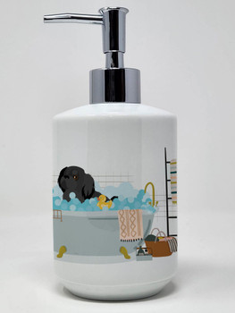 Black Pekingese Ceramic Hand Soap Dispenser product image at NuMercy