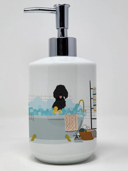 Standard Black Poodle Ceramic Hand Soap Dispenser product image at NuMercy