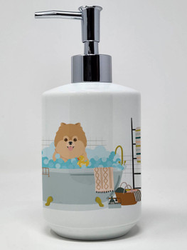 Orange Pomeranian Ceramic Hand Soap Dispenser product image at NuMercy