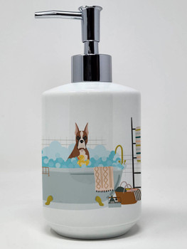 Red Fawn Boxer Ceramic Hand Soap Dispenser product image at NuMercy