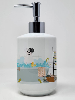 White Boxer in Bathtub Ceramic Hand Soap Dispenser product image at NuMercy