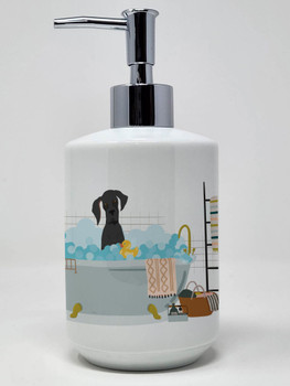 Black Great Dane Ceramic Hand Soap Dispenser product image at NuMercy