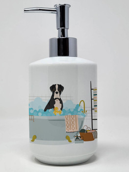 Natural Eared Black Boxer Ceramic Hand Soap Dispenser product image at NuMercy
