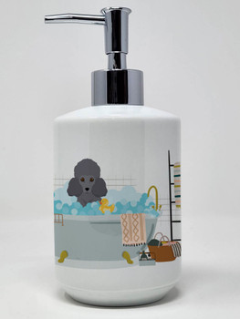Toy Grey Poodle Ceramic Hand Soap Dispenser product image at NuMercy