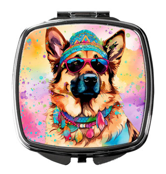 German Shepherd Hippie Dawg Compact Decorative Travel Makeup Mirror DAC2511 product image at NuMercy