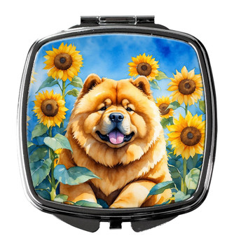Chow Chow in Sunflowers Compact Decorative Travel Makeup Mirror DAC6055 product image at NuMercy