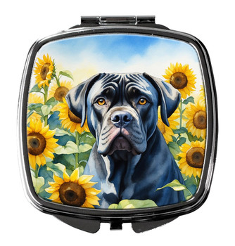 Cane Corso in Sunflowers Compact Decorative Travel Makeup Mirror product image at NuMercy