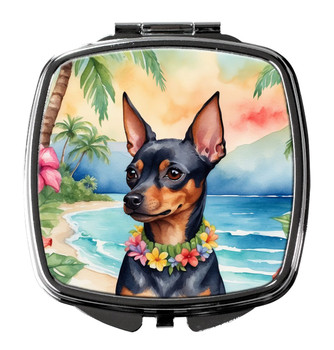 Miniature Pinscher Luau Compact Decorative Travel Makeup Mirror product image at NuMercy