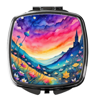 Colorful Campanula Compact Decorative Travel Makeup Mirror product image at NuMercy