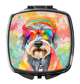 Schnauzer Hippie Dawg Compact Decorative Travel Makeup Mirror DAC2555 product image at NuMercy
