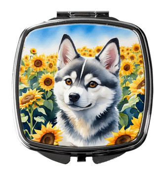 Alaskan Klee Kai in Sunflowers Compact Decorative Travel Makeup Mirror product image at NuMercy