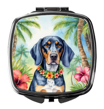 Bluetick Coonhound Luau Compact Decorative Travel Makeup Mirror product image at NuMercy