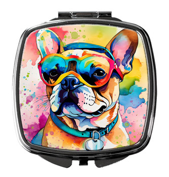 French Bulldog Hippie Dawg Compact Decorative Travel Makeup Mirror DAC2506 product image at NuMercy