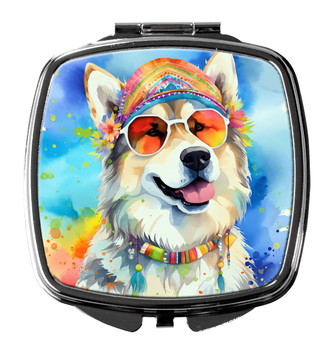Alaskan Malamute Hippie Dawg Compact Decorative Travel Makeup Mirror product image at NuMercy