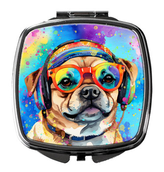 Pug Hippie Dawg Compact Decorative Travel Makeup Mirror DAC2543 product image at NuMercy