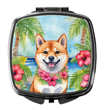 Shiba Inu Luau Compact Decorative Travel Makeup Mirror product image at NuMercy
