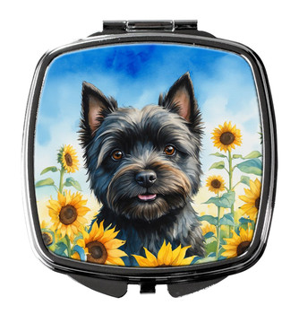 Cairn Terrier in Sunflowers Compact Decorative Travel Makeup Mirror DAC6043 product image at NuMercy