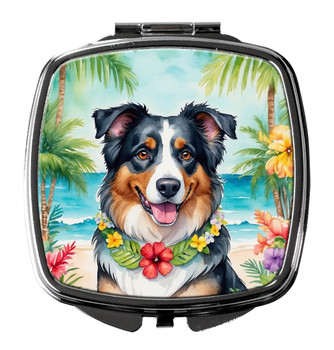 Australian Shepherd Luau Compact Decorative Travel Makeup Mirror product image at NuMercy