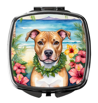 Pit Bull Terrier Luau Compact Decorative Travel Makeup Mirror DAC6490 product image at NuMercy