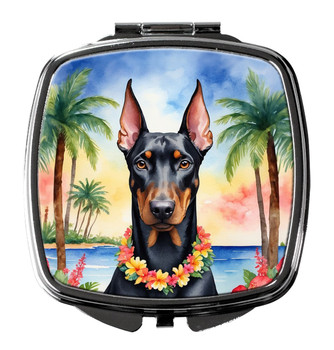 Doberman Pinscher Luau Compact Decorative Travel Makeup Mirror product image at NuMercy