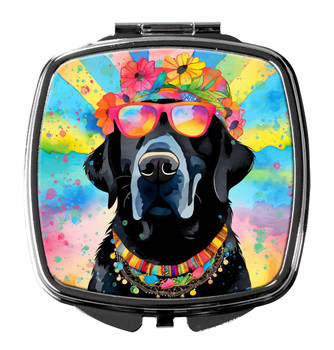 Black Labrador Hippie Dawg Compact Decorative Travel Makeup Mirror DAC2521 product image at 