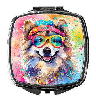 Keeshond Hippie Dawg Compact Decorative Travel Makeup Mirror product image at NuMercy