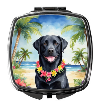 Black Labrador Retriever Luau Compact Decorative Travel Makeup Mirror product image at NuMercy