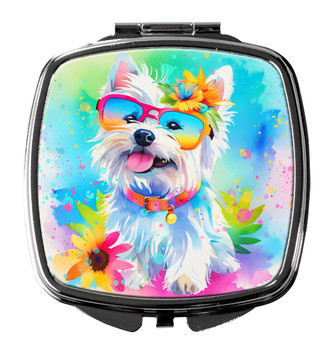Westie Hippie Dawg Compact Decorative Travel Makeup Mirror DAC2572 product image at NuMercy
