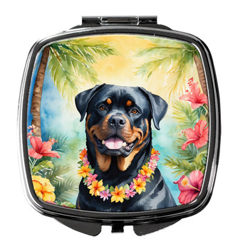 Rottweiler Luau Compact Decorative Travel Makeup Mirror product image at NuMercy