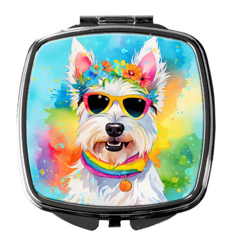 Westie Hippie Dawg Compact Decorative Travel Makeup Mirror DAC2570 product image at NuMercy