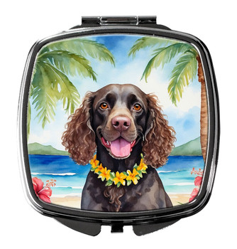 American Water Spaniel Luau Compact Decorative Travel Makeup Mirror product image at NuMercy