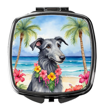 Scottish Deerhound Luau Compact Decorative Travel Makeup Mirror product image at NuMercy