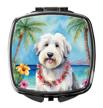 Old English Sheepdog Luau Compact Decorative Travel Makeup Mirror product image at NuMercy