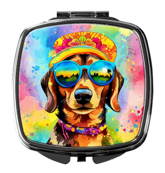 Dachshund Hippie Dawg Compact Decorative Travel Makeup Mirror DAC2499 product image at NuMercy