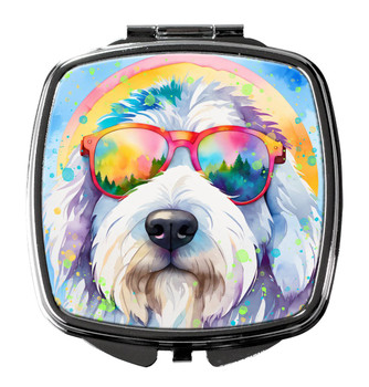 Old English Sheepdog Hippie Dawg Compact Decorative Travel Makeup Mirror DAC2535 product image at NuMercy