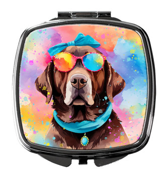 Chocolate Labrador Hippie Dawg Compact Decorative Travel Makeup Mirror DAC2525 product image at NuMercy