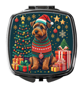 Welsh Terrier Christmas Compact Decorative Travel Makeup Mirror product image at NuMercy