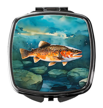 Brown Trout Compact Decorative Travel Makeup Mirror DAC2778 product image at NuMercy