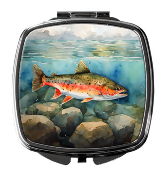 Brook Trout Compact Decorative Travel Makeup Mirror DAC2774 product image at NuMercy