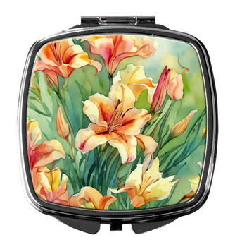 Utah Sego Lilies in Watercolor Compact Decorative Travel Makeup Mirror DAC1710 product image at NuMercy