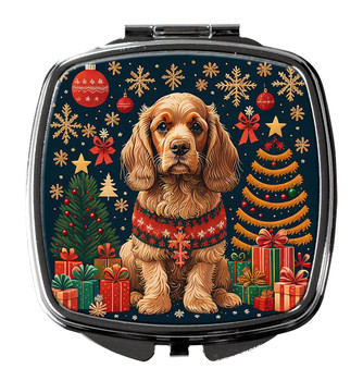 Cocker Spaniel Christmas Compact Decorative Travel Makeup Mirror product image at NuMercy