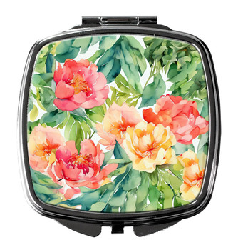 Indiana Peonies in Watercolor Compact Decorative Travel Makeup Mirror DAC1649 product image at NuMercy