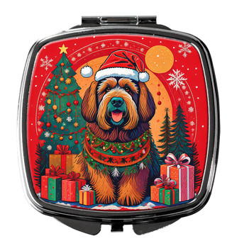 Briard Christmas Compact Decorative Travel Makeup Mirror product image at NuMercy