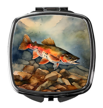 Brook Trout Compact Decorative Travel Makeup Mirror DAC2775 product image at NuMercy