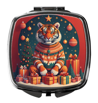 Tiger Christmas Compact Decorative Travel Makeup Mirror DAC1206 product image at NuMercy