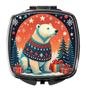 Polar Bear Christmas Compact Decorative Travel Makeup Mirror DAC1202 product image at NuMercy