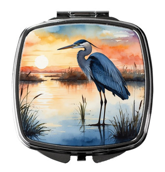 Blue Heron Setting Sun Compact Decorative Travel Makeup Mirror DAC7502 product image at NuMercy