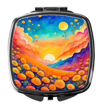 Colorful Marigolds Compact Decorative Travel Makeup Mirror DAC1974 product image at NuMercy